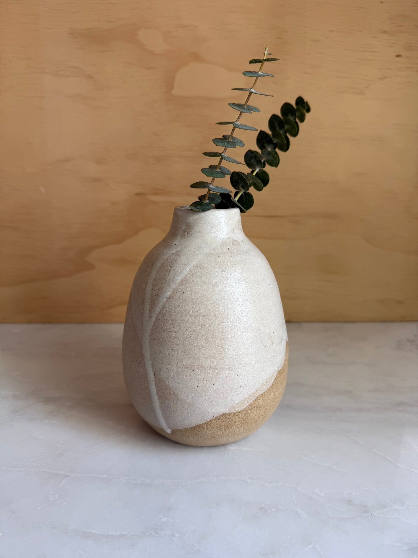 Overlapping White Glazed Vase