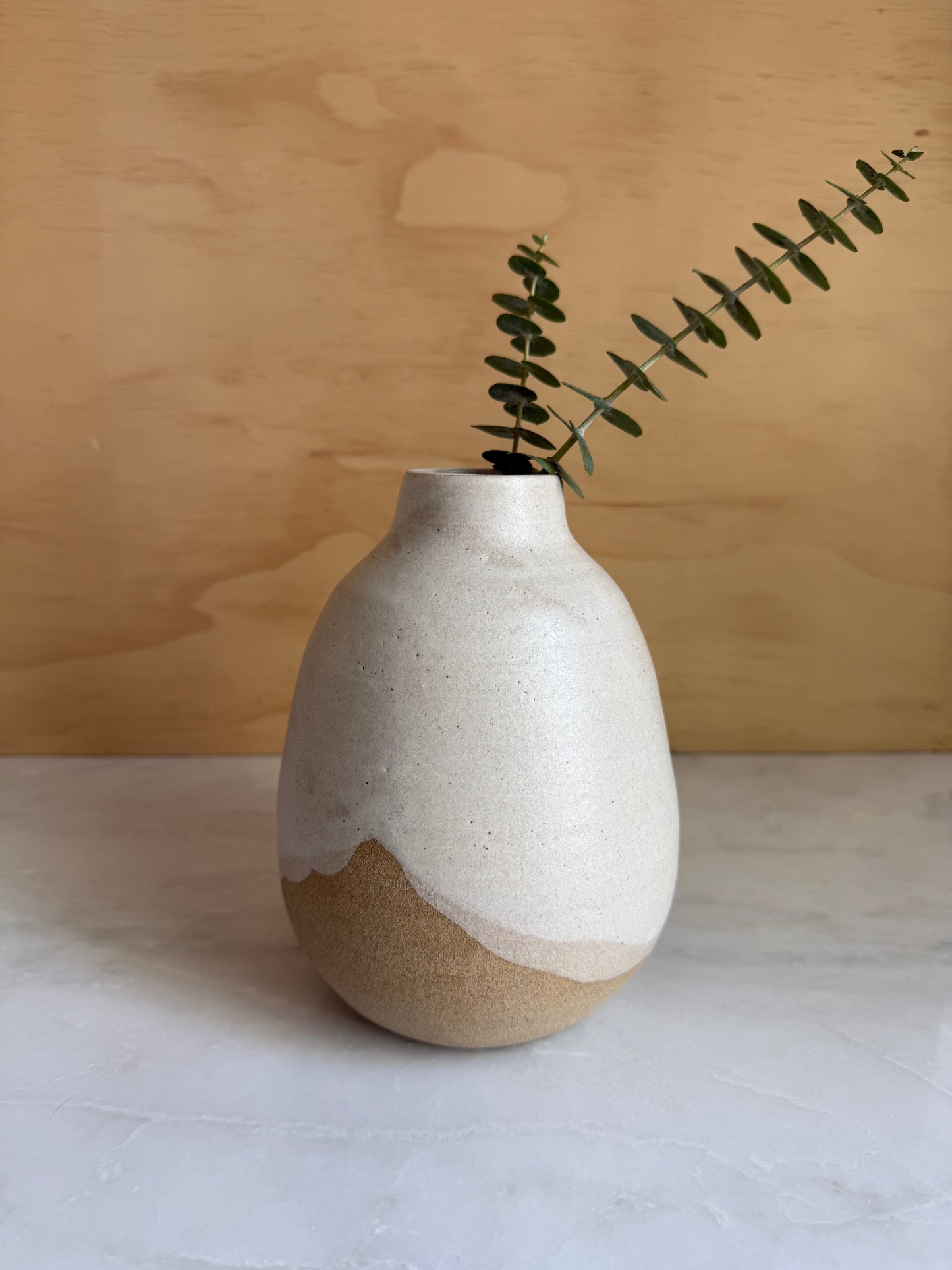 Overlapping White Glazed Vase