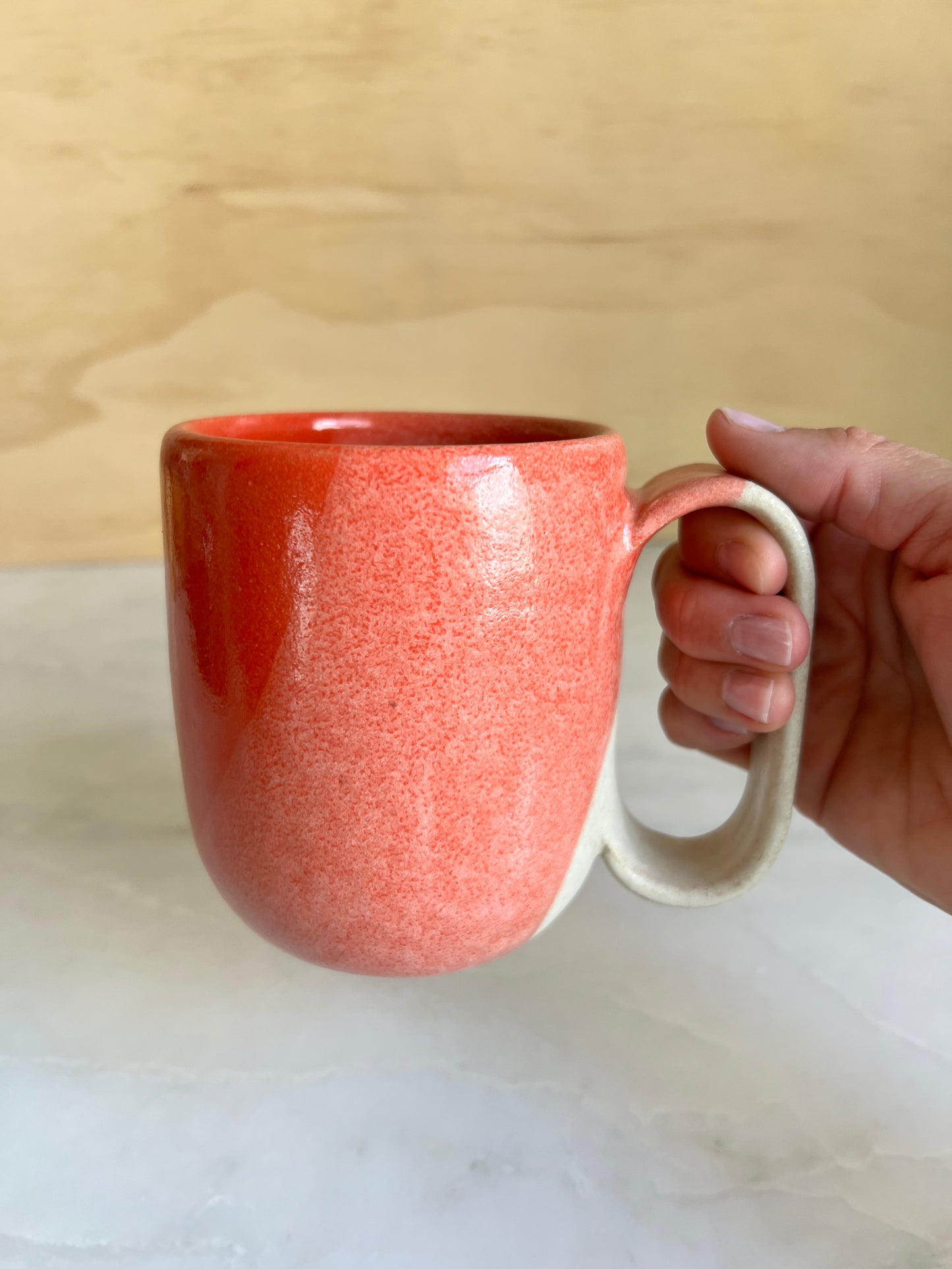 Angled 3 Tone Mug Lobster + Oatmeal