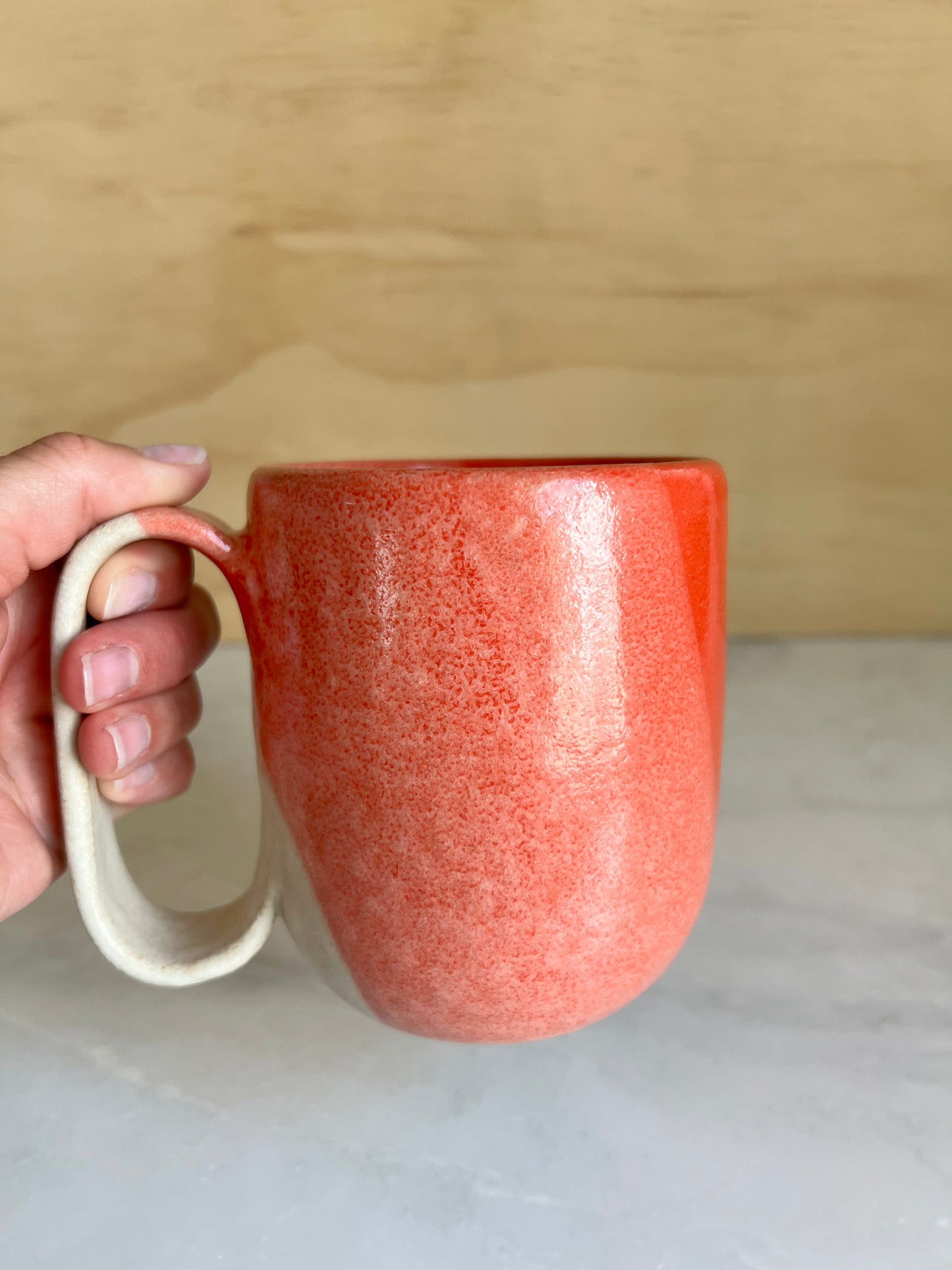 Angled 3 Tone Mug Lobster + Oatmeal