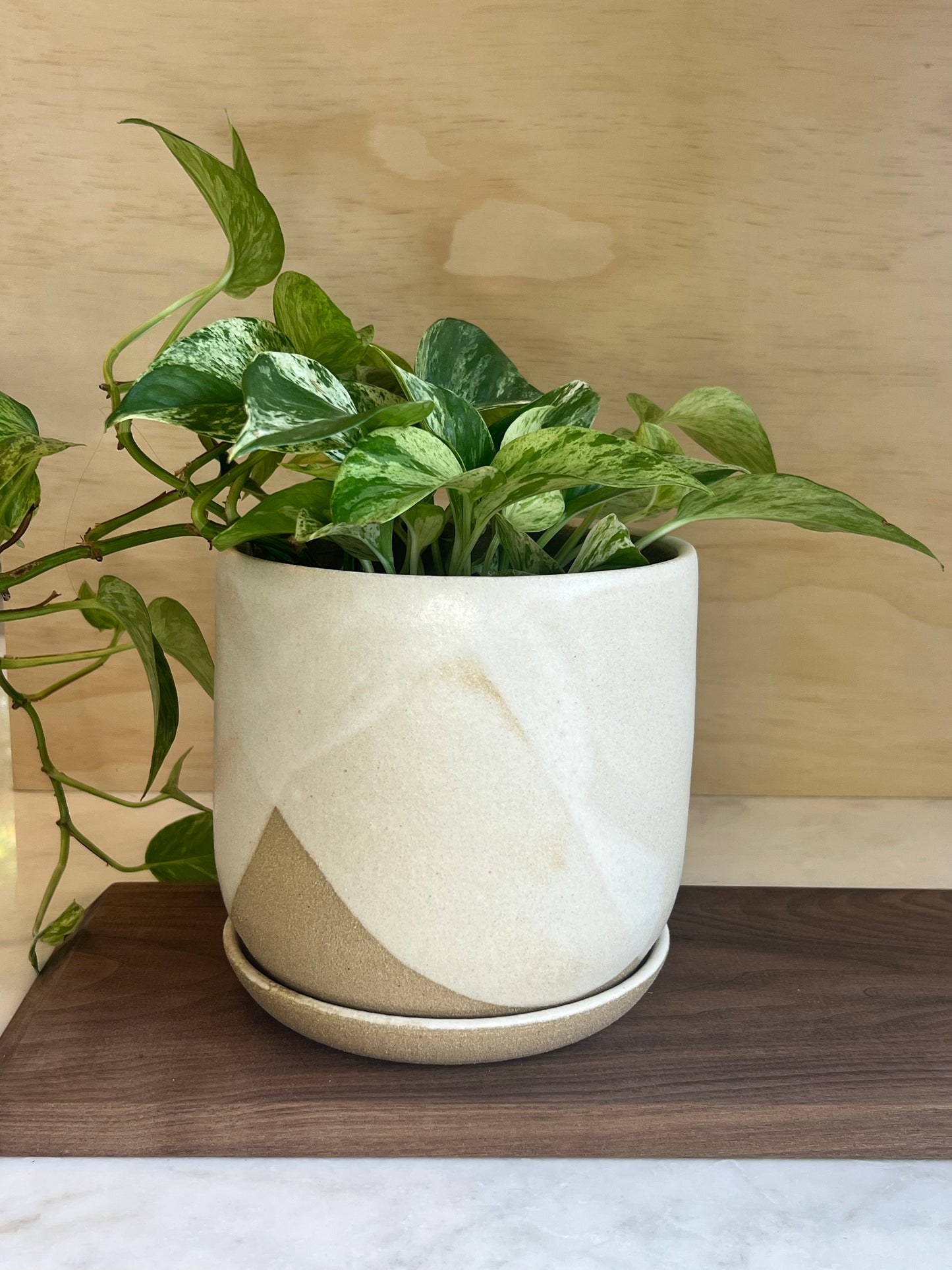 6” Layered White Planter